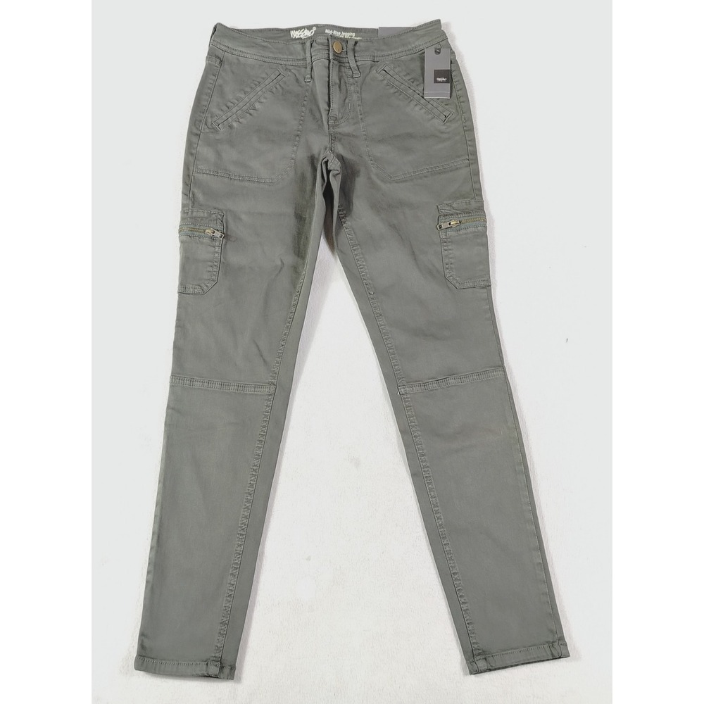 Mossimo Jegging Jeans Womens 2 Green Mid Rise Cargo Slim Stretch Denim Pants